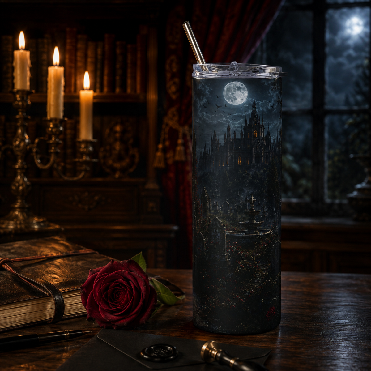 The Grounds of Crimson Estate — 20 oz Gothic Tumbler