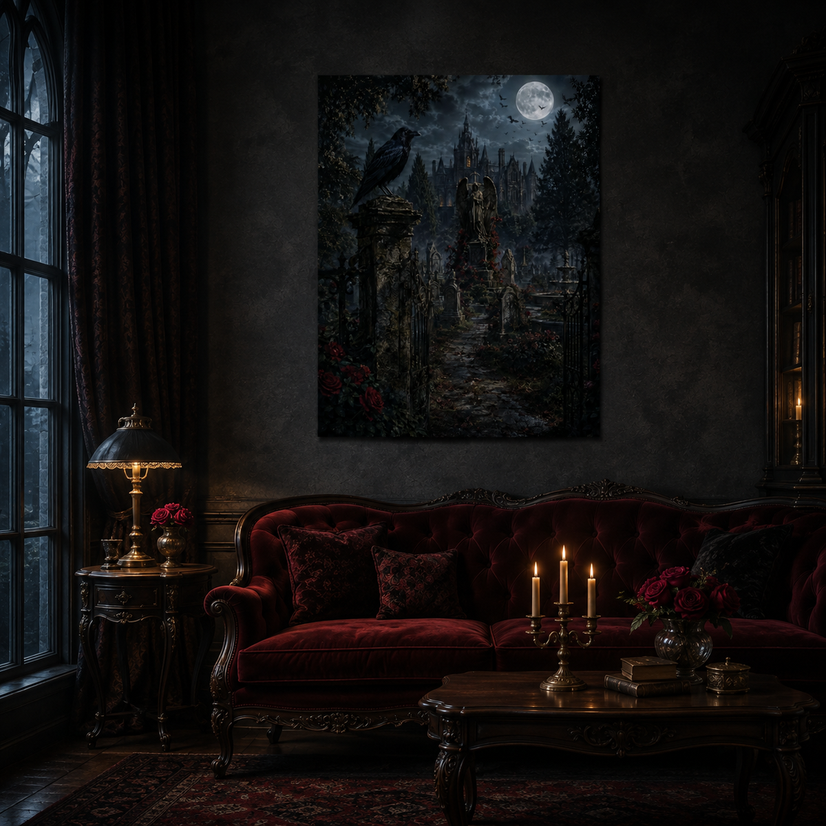 The Grounds of Crimson Estate — Gothic Fine Art Poster