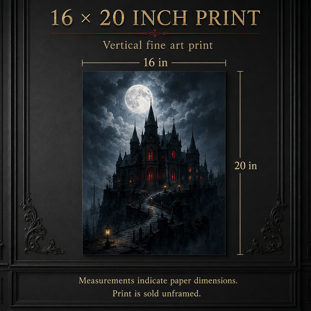 The Grounds of Crimson Estate — Gothic Fine Art Poster