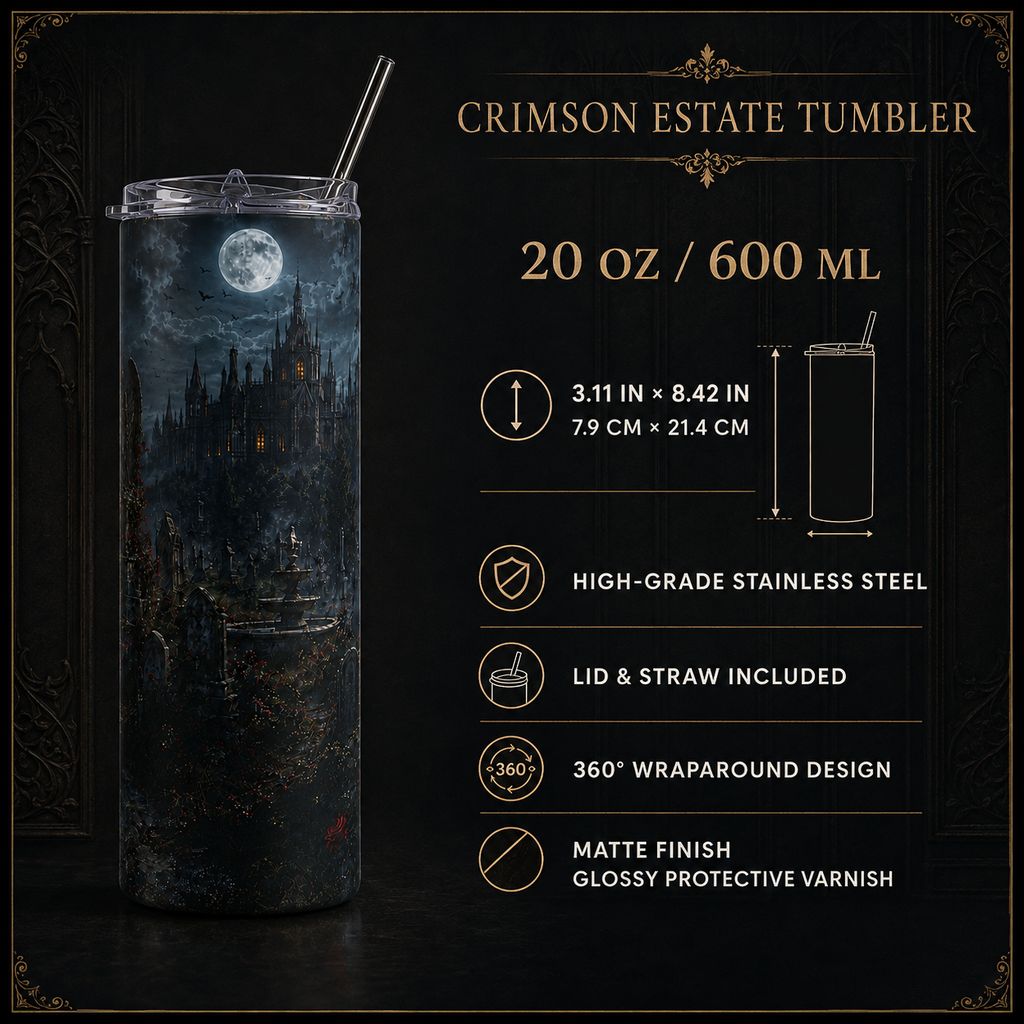 The Grounds of Crimson Estate — 20 oz Gothic Tumbler