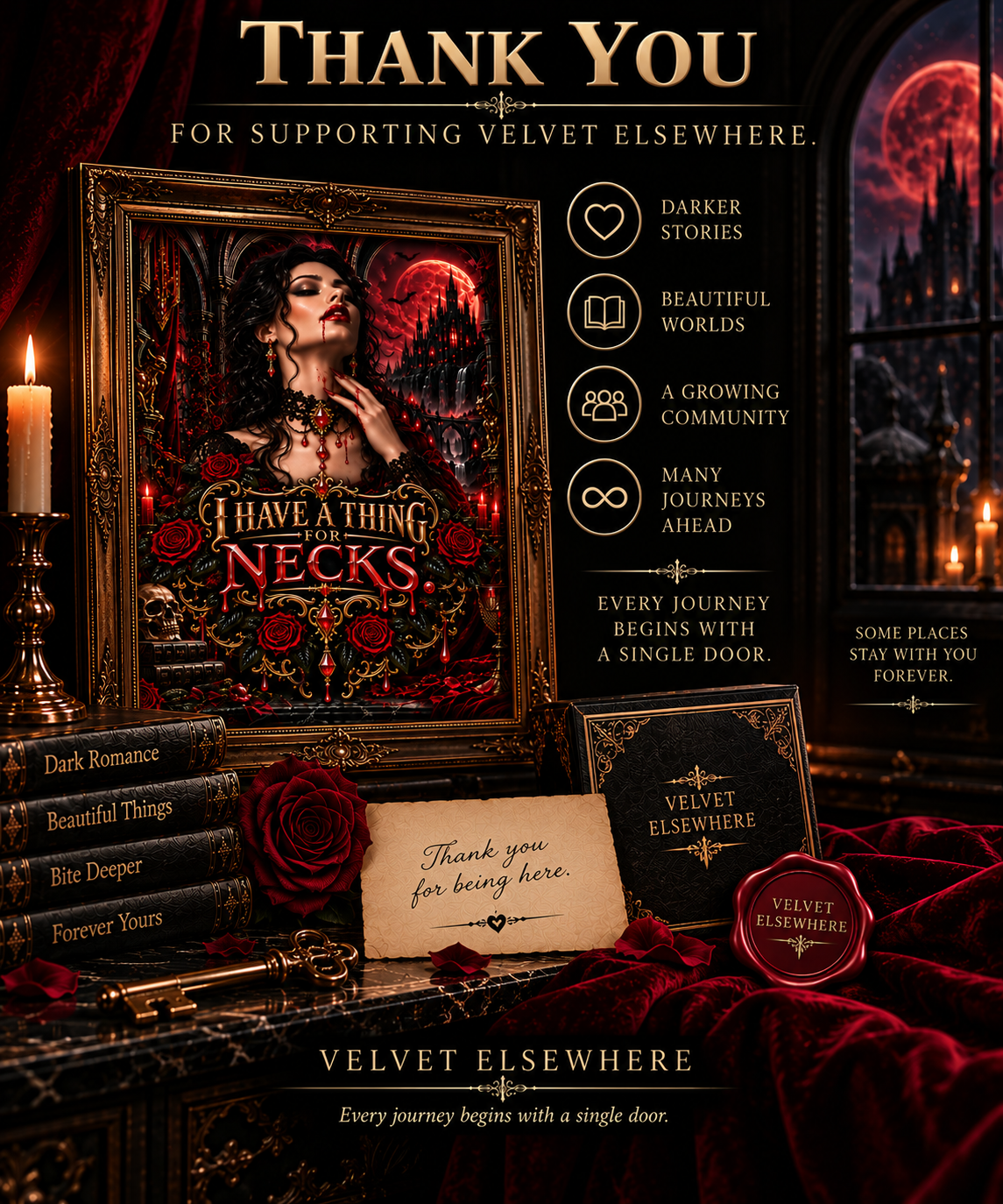 I Have a Thing for Necks — Gothic Vampire Digital Wall Art