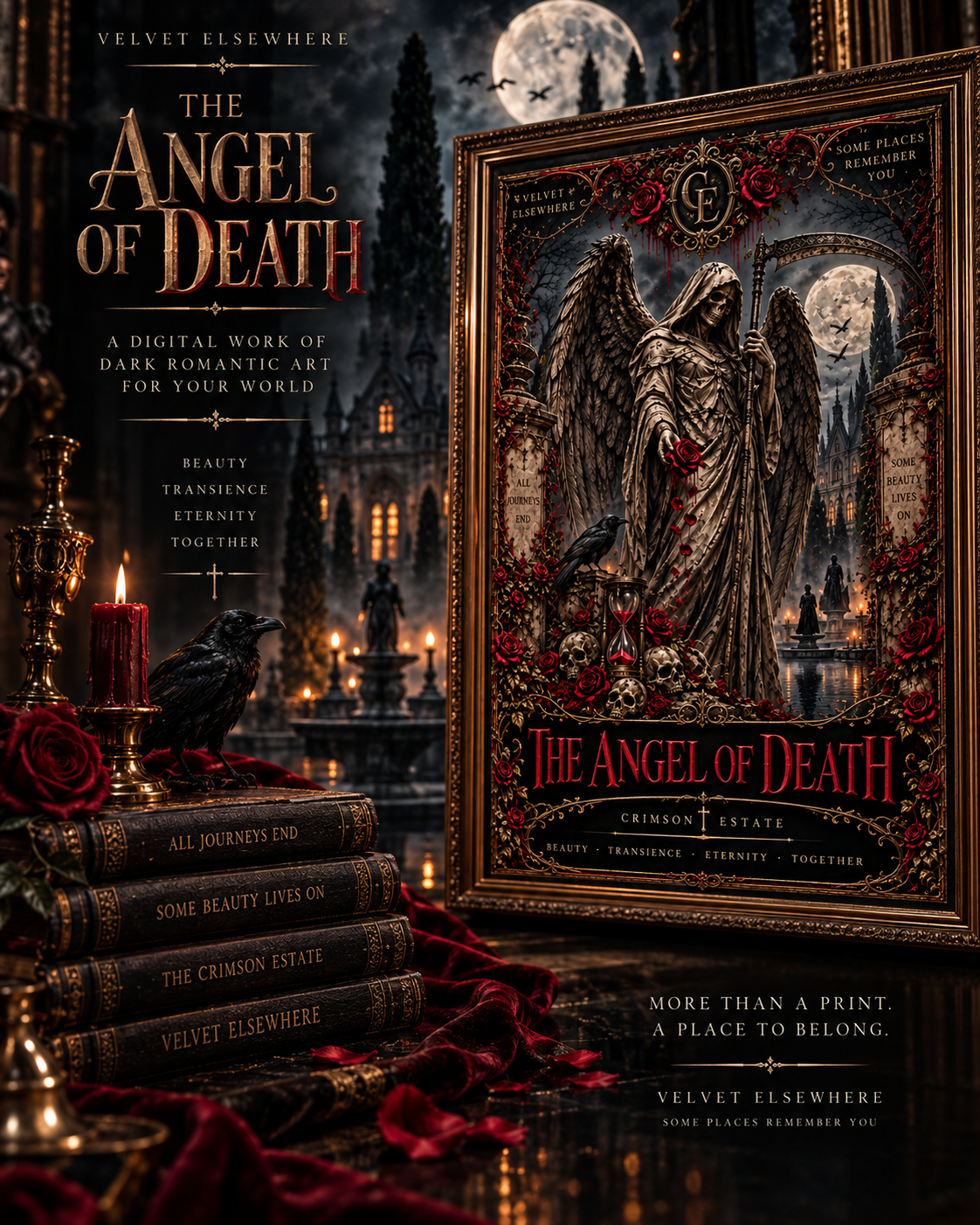 The Angel of Death | Crimson Estate Digital Art Print