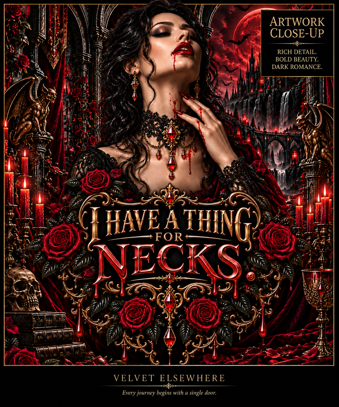 I Have a Thing for Necks — Gothic Vampire Digital Wall Art