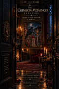 The Crimson Messenger Gothic Raven Wall Tapestry – 26″ × 36″