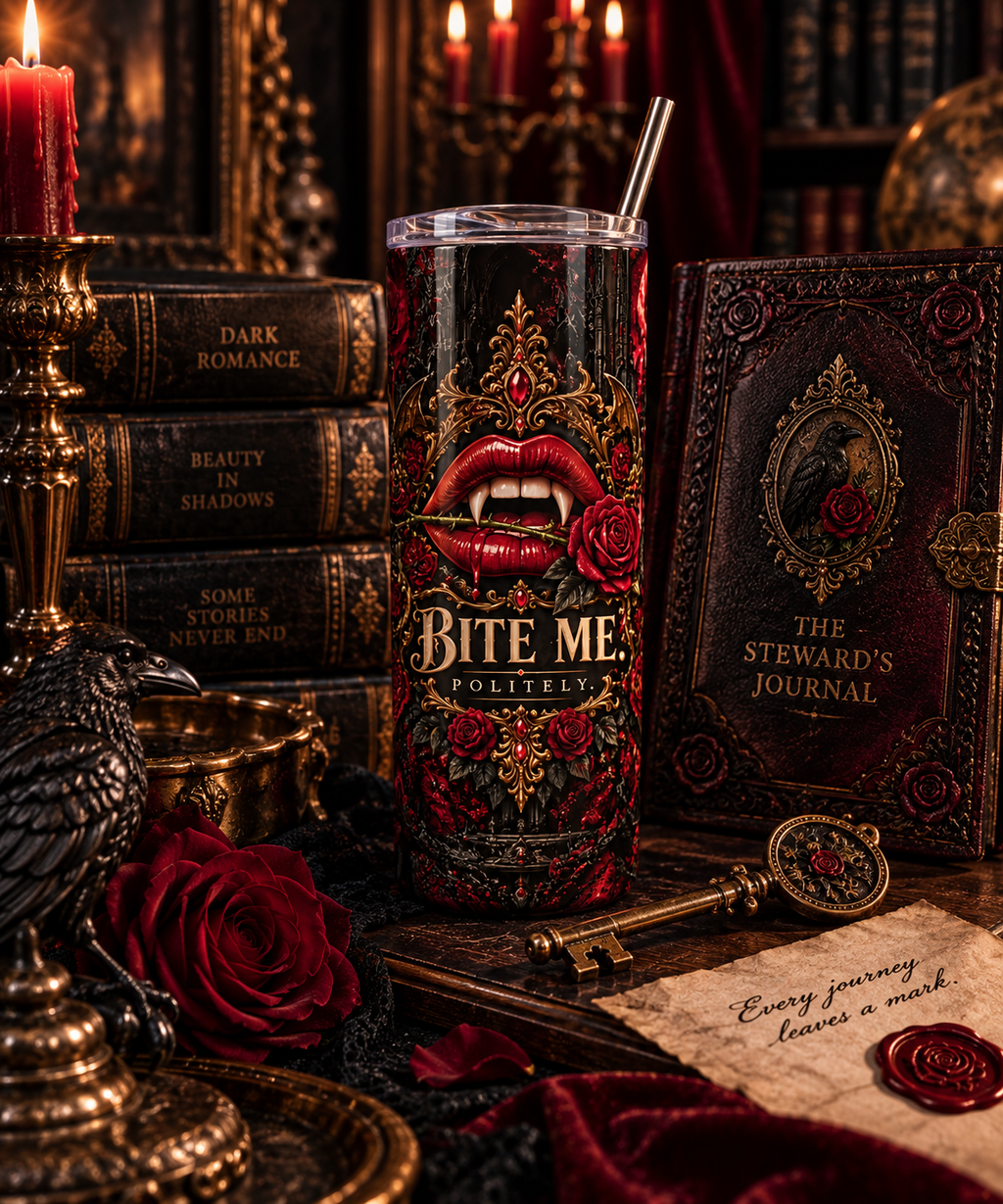 Bite Me. Politely. Gothic Vampire 20 oz Tumbler