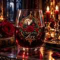 Undying Love Stemless Wine Glass — Gothic Rose Romance 11.75oz
