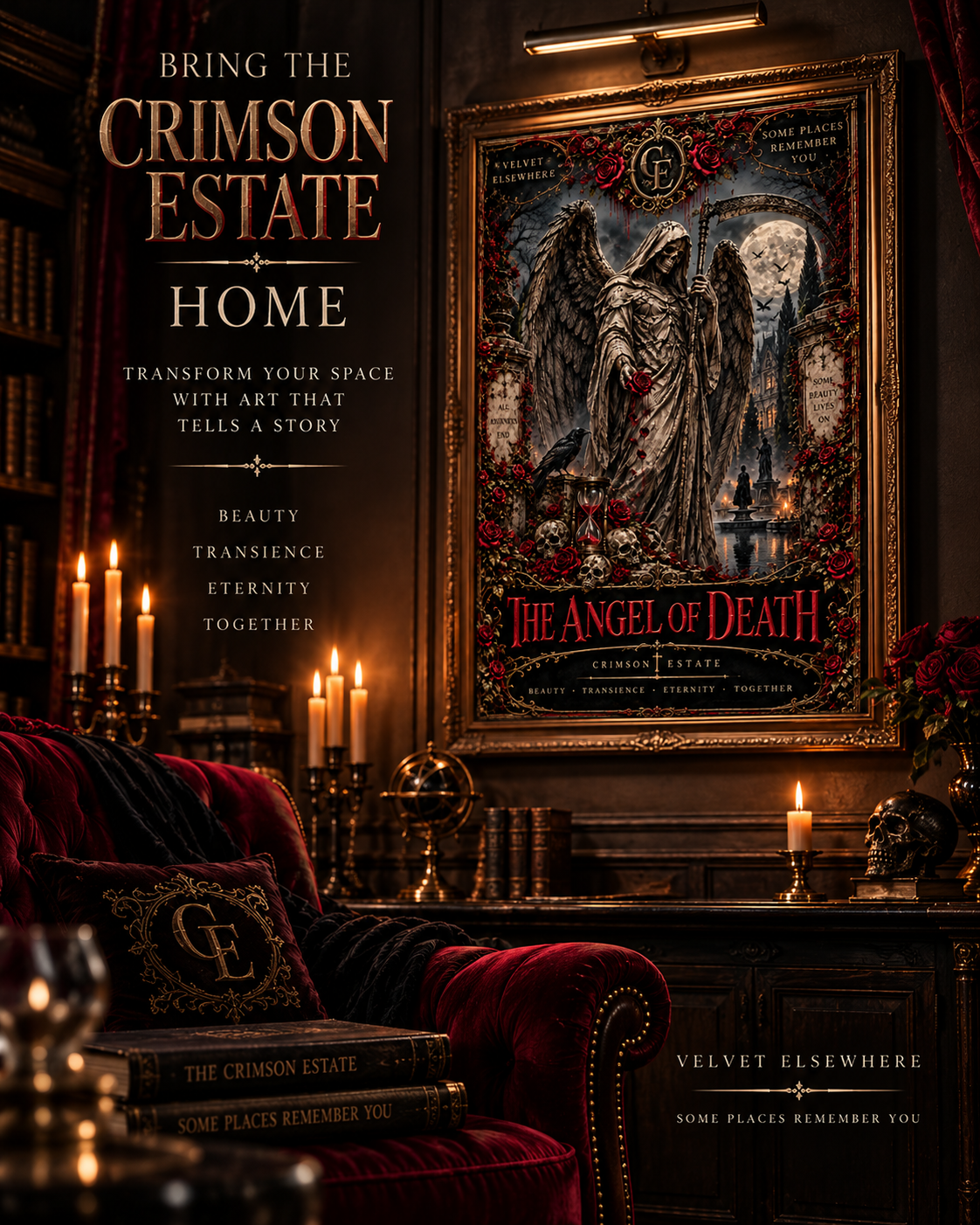 The Angel of Death | Crimson Estate Digital Art Print