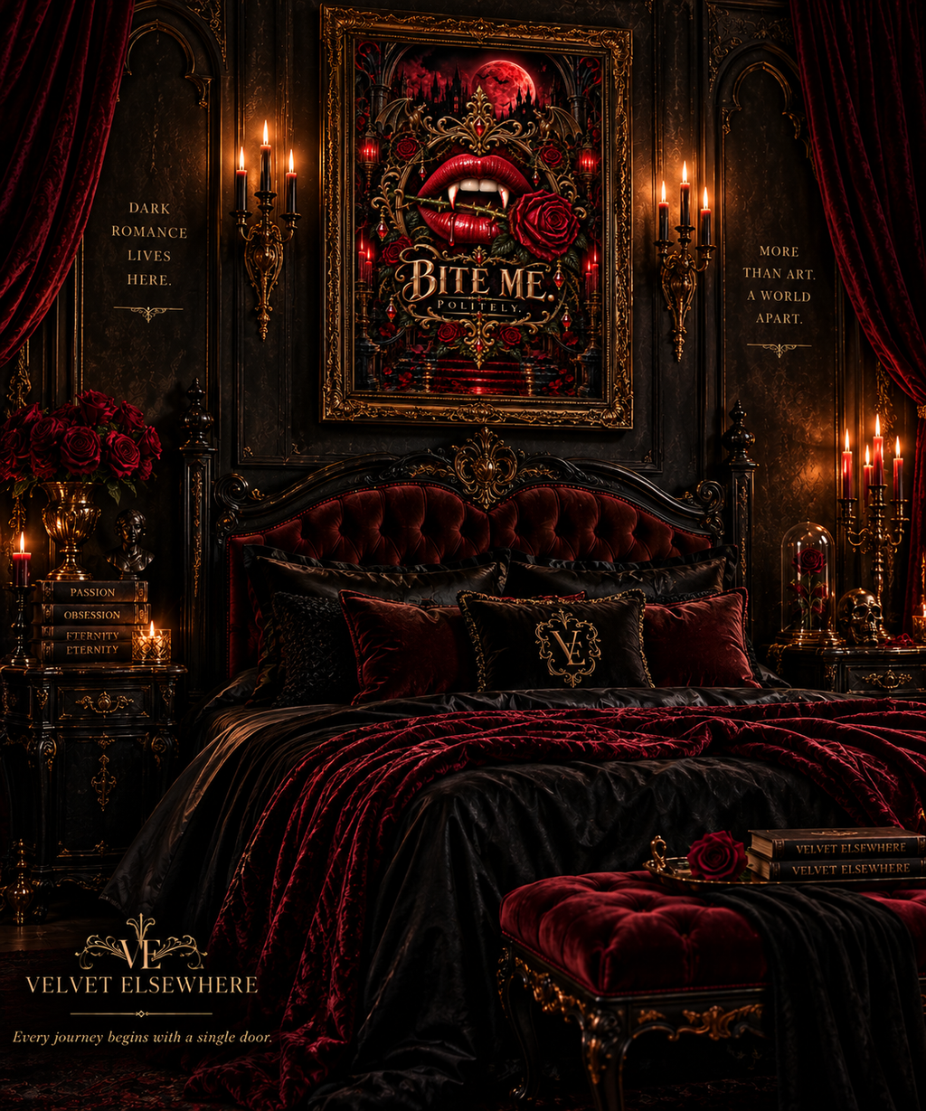 Bite Me. Politely. — Gothic Vampire Digital Wall Art