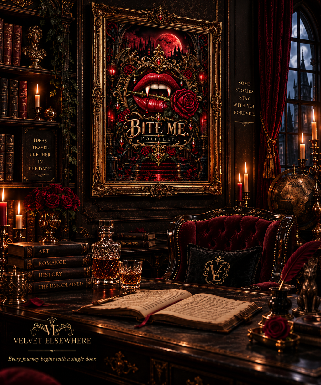 Bite Me. Politely. — Gothic Vampire Digital Wall Art