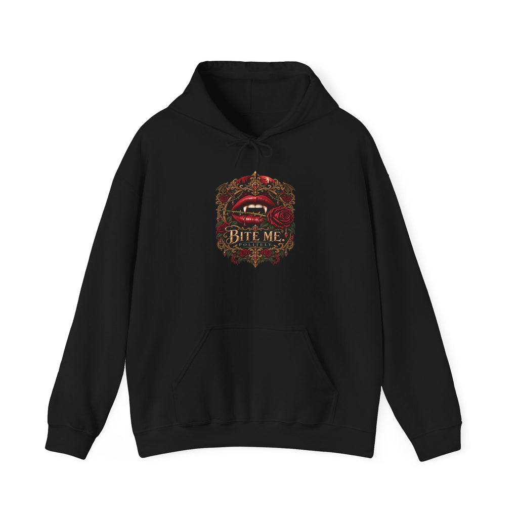 Bite Me. Politely. Gothic Vampire Hoodie