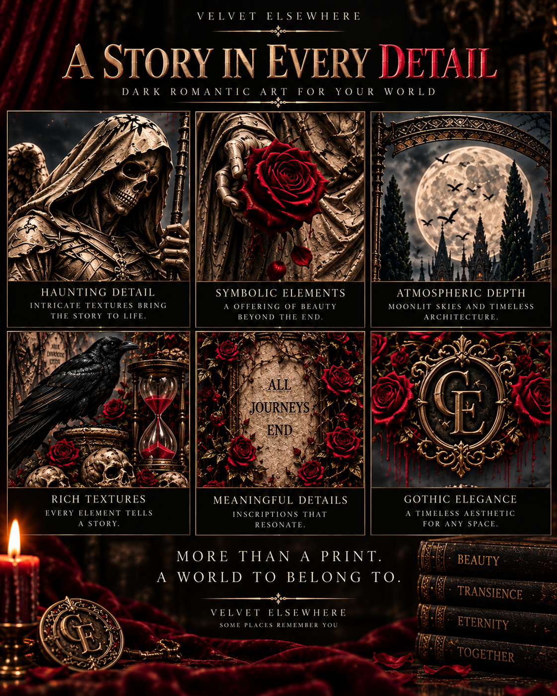 The Angel of Death | Crimson Estate Digital Art Print