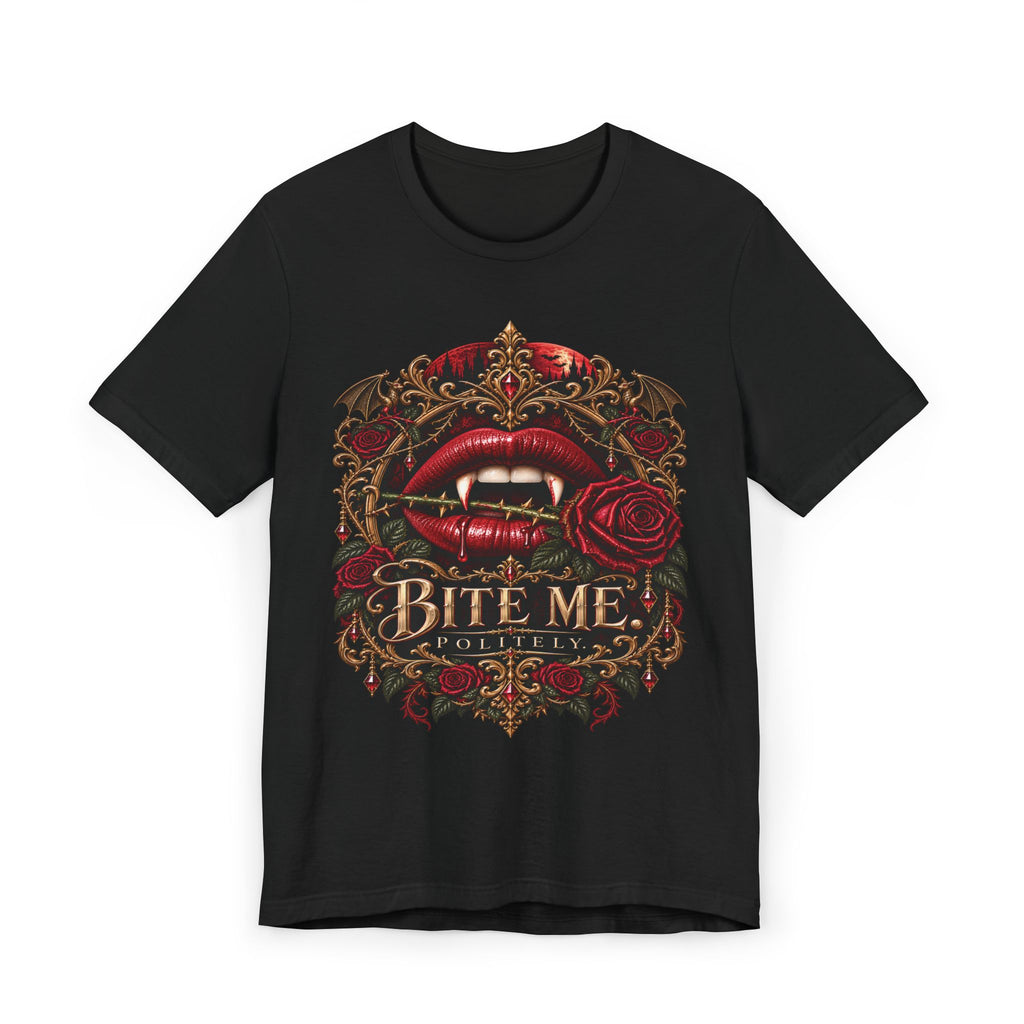 Bite Me. Politely. Gothic Vampire T-Shirt