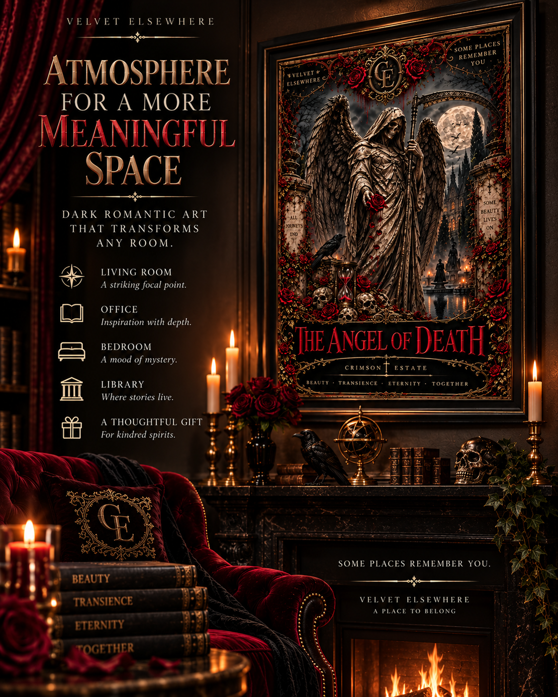 The Angel of Death | Crimson Estate Digital Art Print