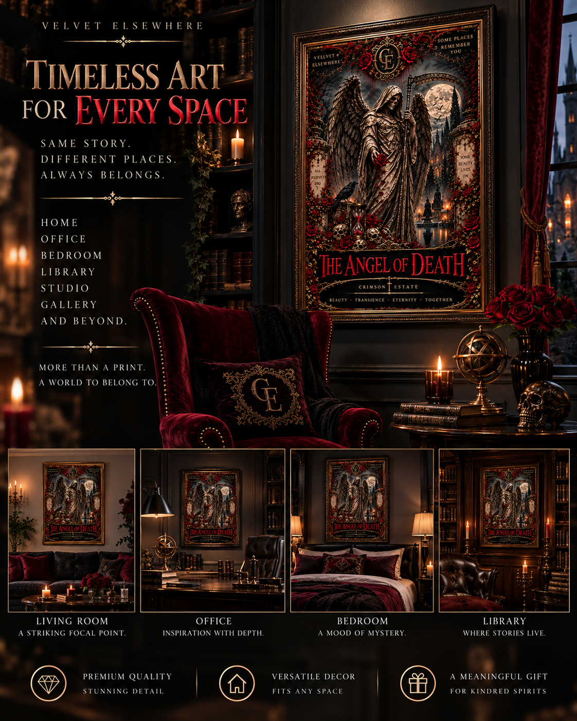 The Angel of Death | Crimson Estate Digital Art Print