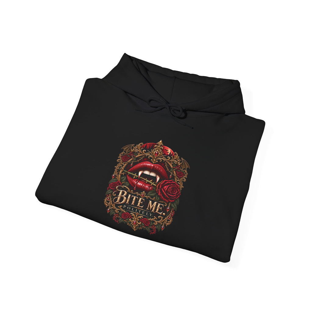 Bite Me. Politely. Gothic Vampire Hoodie